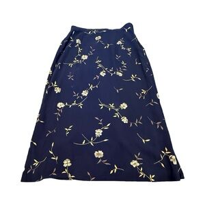 Sag Harbor Navy Floral Midi Skirt